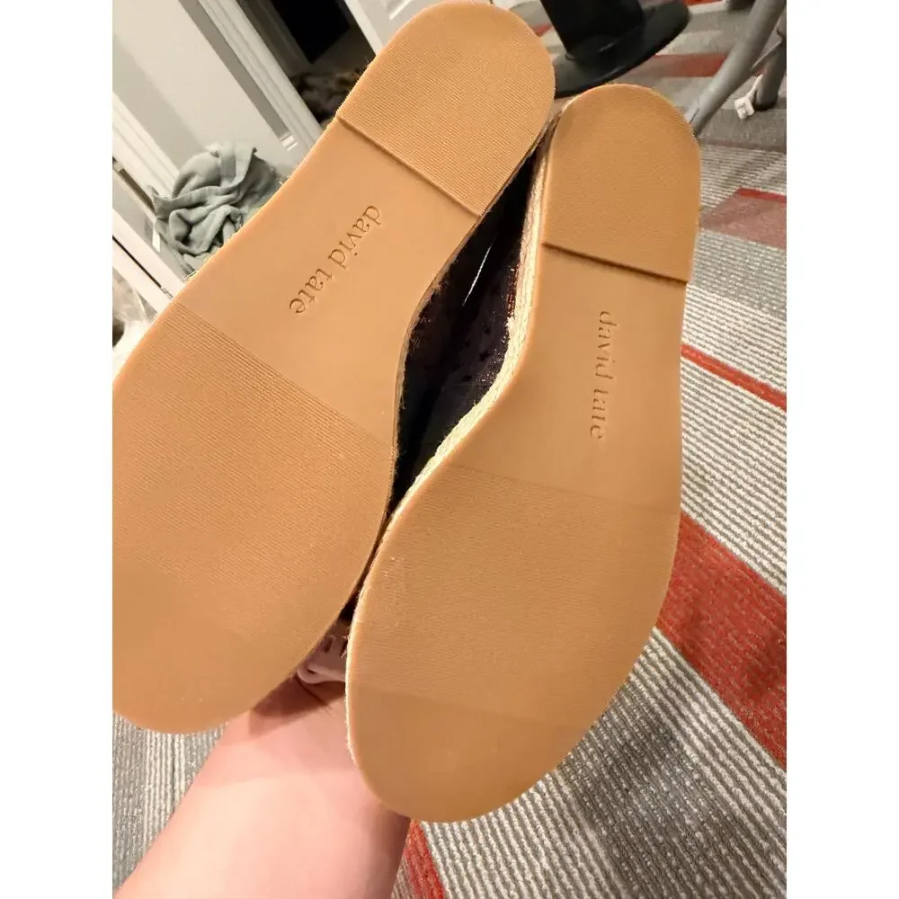 New David “Grin” Tate Metallic Star Slip-On Espadrille Flats Women’s Size 8 Wide
